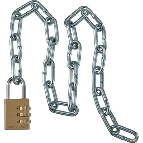 清水 ダイヤル式南京錠・チェーンセット 鉄製60cm