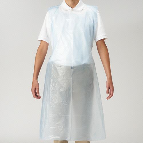 オオサキメディカル オオサキ プラスチックエプロン 袖なし ブルー 1