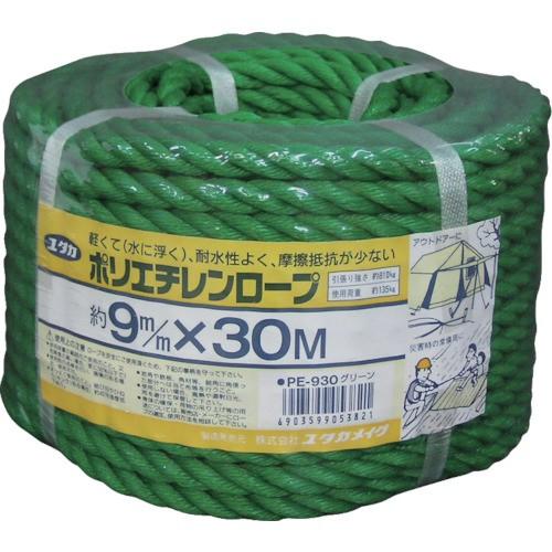 ユタカメイク ロープ PEカラーロープ万能パック 9φ×30m グリーン PE−930 1本 （メーカー直送） :2060742:ぱーそなる