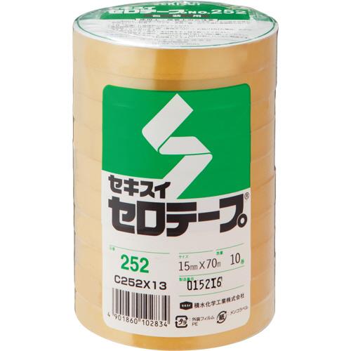 積水化学　セロテープ　Ｎｏ．２５２　１５ｍｍ×７０ｍ　Ｃ２５２Ｘ１３　１パック（１０巻）｜tanomail