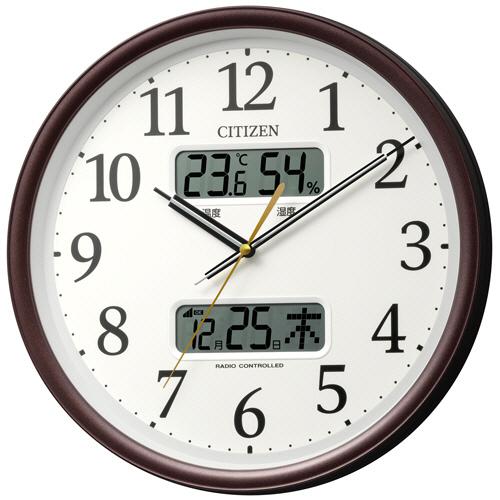 シチズン　液晶表示付電波掛時計　茶メタリック色（白）　８ＦＹＡ０６−００６　１台（Yahoo!・ぱーそなるたのめーる）