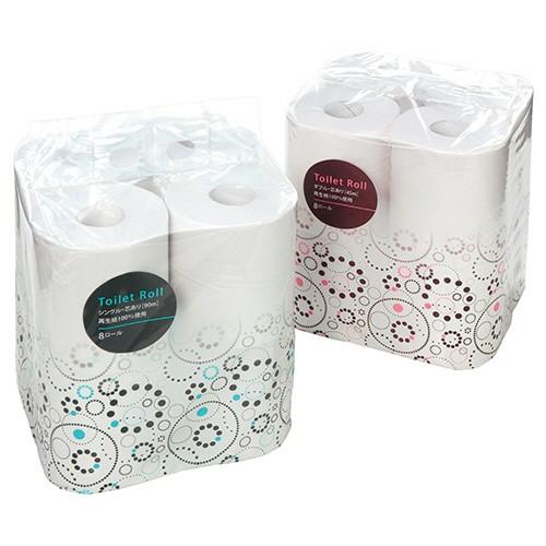 TANOSEE リサイクルトイレットペーパー ダブル 芯あり 45m 1パック(8ロール)|tanomail|03