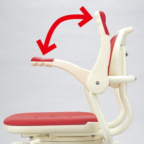 アロン化成 ひじ掛け付シャワーベンチ まわるくん レッド 536