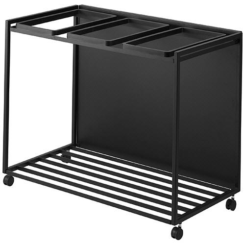 山崎実業タワー 目隠し 分別 ダストワゴン 45L 3分別 ブラック 山崎実業 tower 蓋付き目隠し分別ダストワゴン タワー 45L 3分別