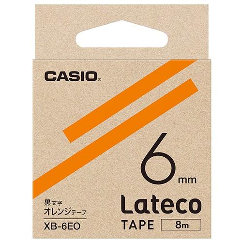 カシオ　ラテコ　詰替用テープ　６ｍｍ×８ｍ　オレンジ／黒文字　ＸＢ−６ＥＯ　１個｜tanomail