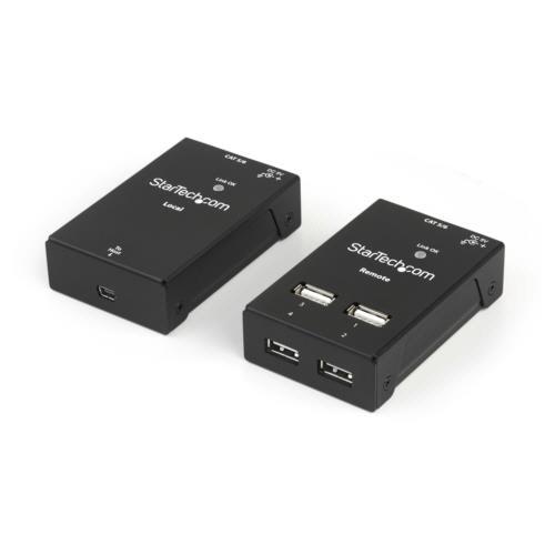 ＳｔａｒＴｅｃｈ．ｃｏｍ　Ｃａｔ６対応　４ポートＵＳＢ２．０エクステンダー延長器　最大５０ｍ延長　ブラック　ＵＳＢ２００４ＥＸＴＶ　１個（お取寄せ品)