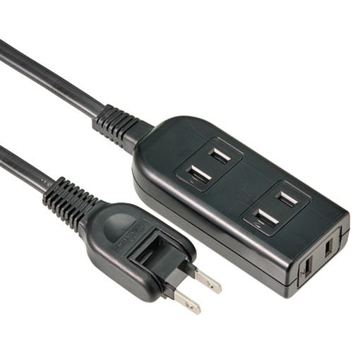 ハイディスク 電源タップAC3個口 コード付 ブラック 2m HD