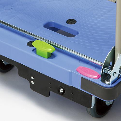 ナンシン　折りたたみ式　微音樹脂台車　プッシュブレーキ付　サイレントマスター　Ｎ−ＤＳＫ３０１Ｂ２　３００ｋｇ荷重　１台