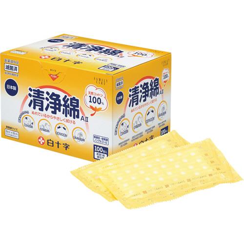 白十字 ハクジウ 清浄綿AII 1箱（100包