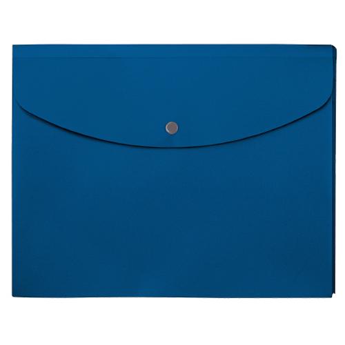 プラス　シンプルワーク　ポケット付エンベロープ　マチ付　Ａ４ヨコ　ブルー　ＦＬ−１２１ＣＨ　１枚