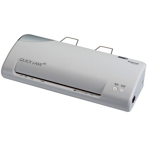 ナカバヤシ【2本ローラー】パーソナルラミネータ クイックラミR2 A4 ライトグレー NQL-R2A4LG【100μm・150μmフィルム対応 ラミネーター】 ナカバヤシ パーソナルラミネータ クイックラミR2 A4 2本ローラー