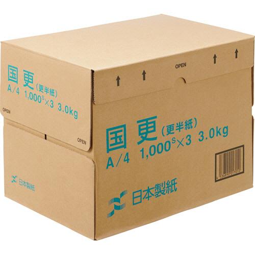 日本製紙 国更 欲しいの 更紙 わら半紙 ａ４ｔ目 ４８ ４ｇ 351円 ｍ2 2 ｋｎｚｎ ａ４ ３０００枚 １０００枚 ３冊 １箱