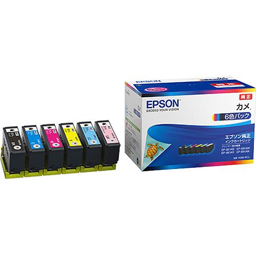 売り込み エプソン インクカートリッジ カメ ６色パック ６個：各色１個 １箱 ＫＡＭ−６ＣＬ 国内送料無料