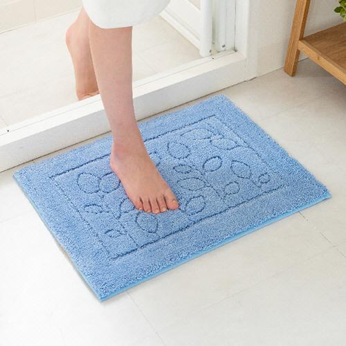 オカ 乾度良好 ファインバスマット 約50×70cm ブルー 1枚（お