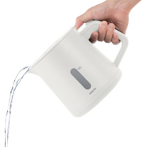山善（YAMAZEN） 湯こぼれ防止電気ケトル 1．0L ホワイト YKU