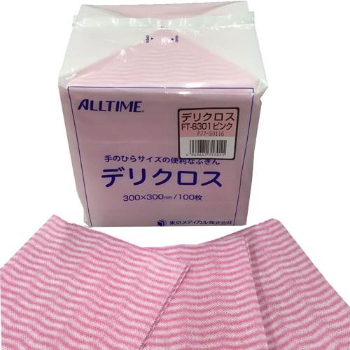 東京メディカル　デリクロス　３０×３０ｃｍ　ピンク　ＦＴ−６３０１　１パック（１００枚）