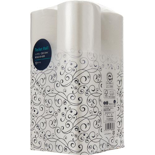 希望者のみラッピング無料 Tanosee リサイクルトイレットペーパー シングル 芯あり ６０ｍ １パック １２ロール