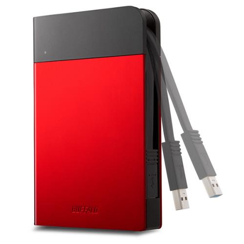 バッファロー　ＩＣカード対応ＭＩＬスペック耐衝撃ボディー防滴・防塵ポータブルＨＤＤ　１ＴＢ　レッド　ＨＤ−ＰＺＮ１．０Ｕ３−Ｒ　１台