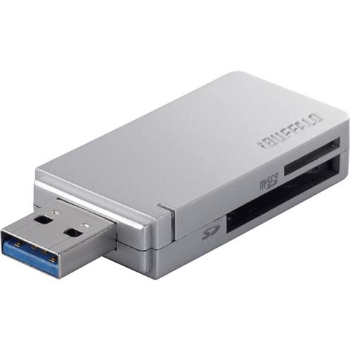 バッファロー　高速カードリーダー／ライター　ＵＳＢ３.０＆ターボＰＣ　ＥＸ対応モデル　シルバー　ＢＳＣＲ２６ＴＵ３ＳＶ　１個 （お取寄せ品）｜tanomail