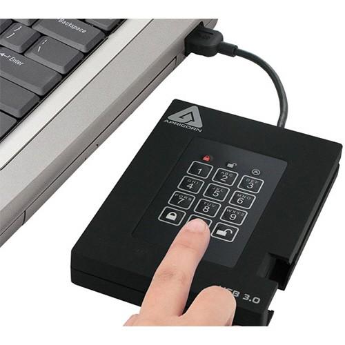 Ａｐｒｉｃｏｒｎ　Ａｅｇｉｓ　Ｆｏｒｔｒｅｓｓ　暗証番号対応ポータブルＨＤＤ　１ＴＢ　Ａ２５−３ＰＬ２５６−１０００Ｆ（Ｒ２）　１台（お取寄せ品)_1