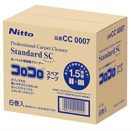 ニトムズ　コロコロ　プロフェッショナルクリーナー　スタンダード　スカットカット　スペアテープ　幅１６０ｍｍ×１１０周巻　ＣＣ０００７　１箱（６巻）（Yahoo!・ぱーそなるたのめーる）