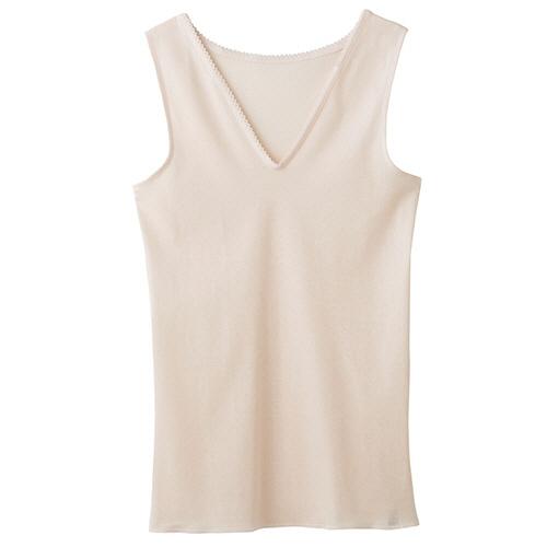 グンゼ 快適工房 V型ノースリーブスリーマー 婦人 カームベージュ L 1着(KQ5054-VE-L) 目安在庫=○ GUNZE（グンゼ） 快適工房 V型ノースリーブスリーマー 婦人 カーム