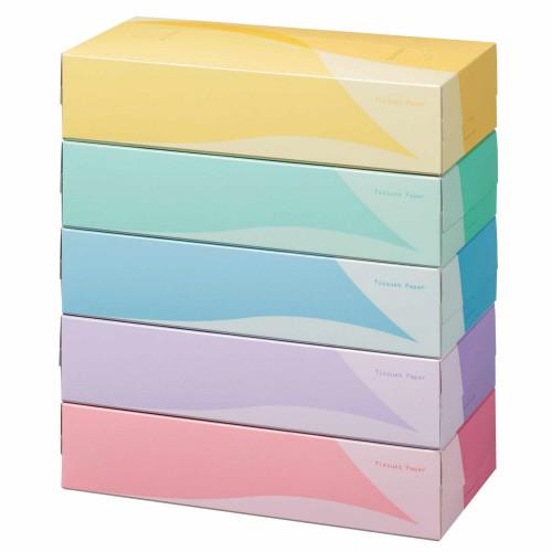 ＴＡＮＯＳＥＥ　ティッシュペーパー　５ｃｏｌｏｒｓ　２００組／箱　１セット（６０箱：５箱×１２パック）（Yahoo!・ぱーそなるたのめーる）