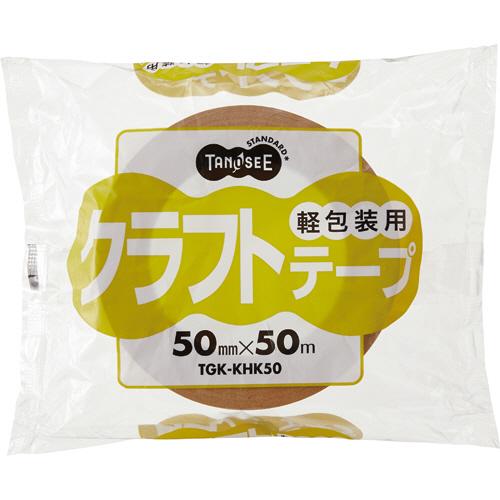 TANOSEE　軽包装用クラフトテープ　５０ｍｍ×５０ｍ　１セット（２５０巻）