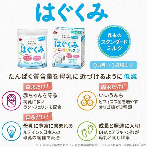 森永乳業 乳児用ミルク はぐくみ 大缶 800g 1ケース（8個