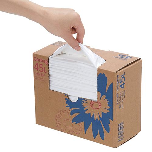 TANOSEE　ゴミ袋　コンパクト　乳白半透明　４５Ｌ　ＢＯＸタイプ　１セット（６６０枚：１１０枚×６箱）｜tanomail｜02