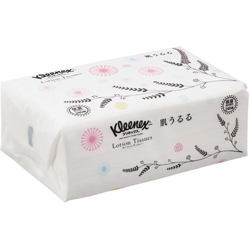 正規品新品未使用品 日本製紙クレシア クリネックス ローションティシューソフトパック 肌うるる 白 ２４０組 １パック ２４個 個