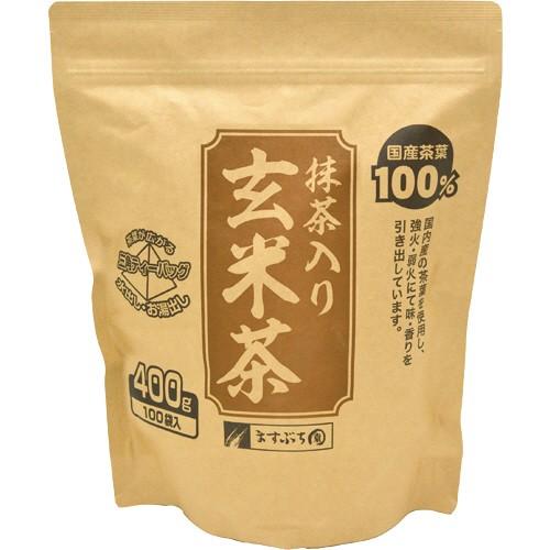 ますぶち園　オキロン　三角ティーバッグ　抹茶入玄米茶　４ｇ　１セット（５００バッグ：１００バッグ×５袋）