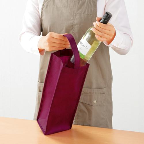 TANOSEE　不織布ワイン袋　ヨコ１３０×タテ３７０×マチ幅８５ｍｍ　ワインレッド　１パック（１０枚）｜tanomail｜02