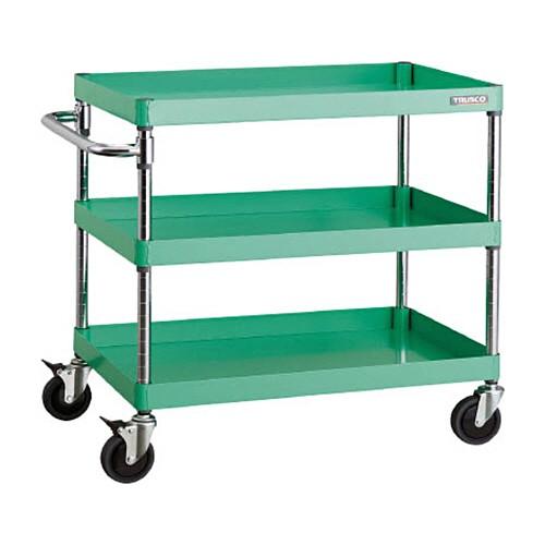ＴＲＵＳＣＯ　フェニックスワゴン　７５０×５００×高さ７４０　３段　ヤンググリーン　ＰＥＷ−７７３Ｃ−ＹＧ　１台　（直送）
