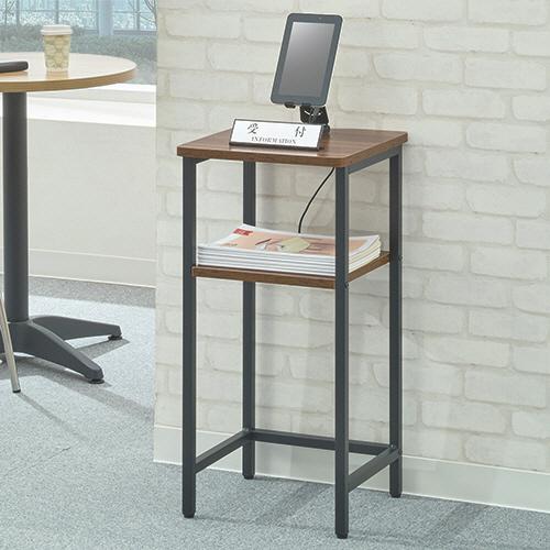 ＹＡＭＡＺＥＮ　受付台　幅３５０×奥行３５０×高さ７２５ｍｍ　ウォルナットブラウン／サンドブラック　ＭＲＴ−３５Ｒ（ＷＢ／ＳＢＫ）　１台 | 山善 | 02