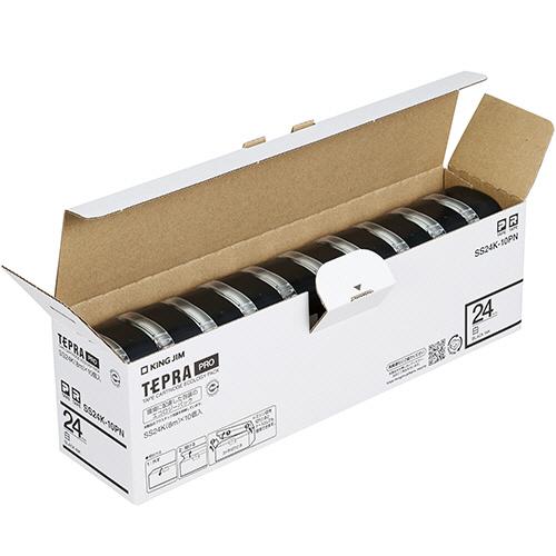 テプラ　ＰＲＯ　テープカートリッジ　２４ｍｍ　白／黒文字　エコパック　ＳＳ２４Ｋ−１０ＰＮ　１セット（３０個：１０個×３パック）_2