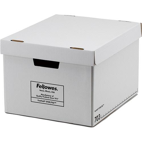 フェローズ　バンカーズボックス　７０３ｓボックス　Ａ４　ふた付　ホワイト／ブラック　１００５９０１　１セット（９個：３個×３パック）の画像