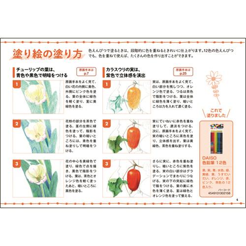 ダイソー 大人のぬりえ ４ 大人の塗り絵 季節を彩る花 １セット １０冊 ぱーそなるたのめーる 通販 Paypayモール