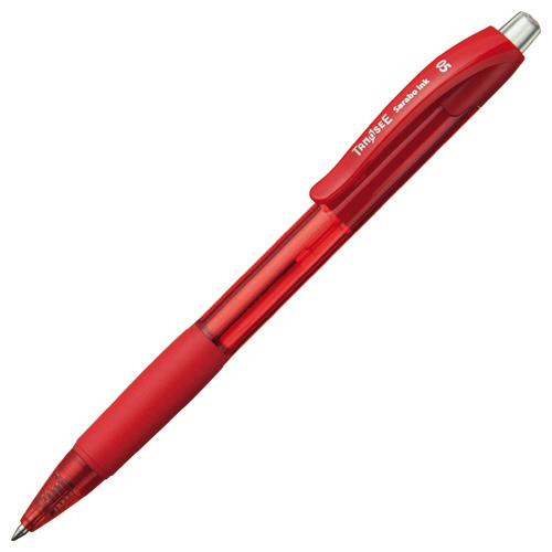 TANOSEE　ノック式油性ボールペン（なめらかインク）　０．５ｍｍ　赤　１セット（５０本）｜tanomail