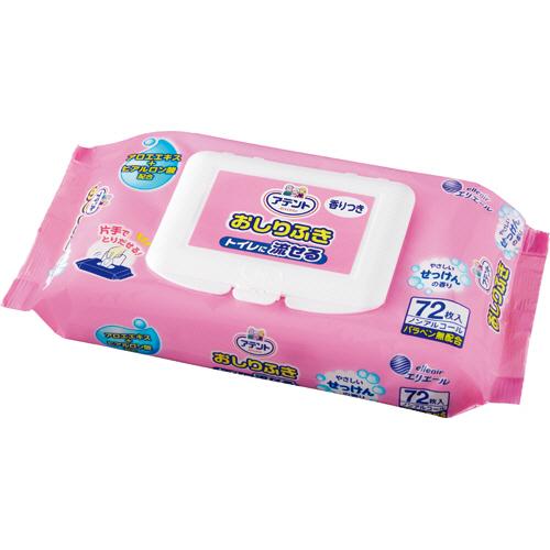 大王製紙　アテント　流せるおしりふき　やさしいせっけんの香り　１セット（８６４枚：７２枚×１２パック）（Yahoo!・ぱーそなるたのめーる）