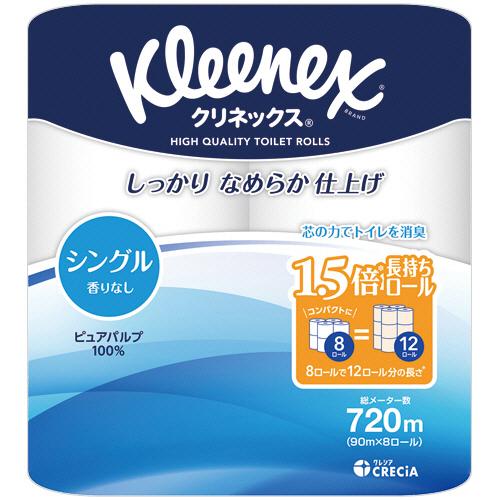 日本製紙クレシア クリネックス コンパクト 新商品 シングル 芯あり ９０ｍ ６４ロール：８ロール×８パック １セット 公式ショップ