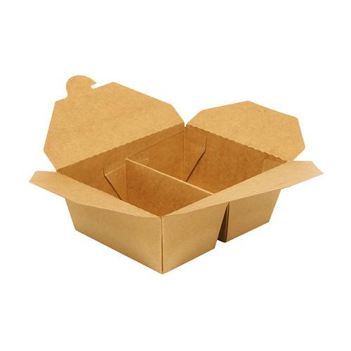 シモジマ　食品容器　ペーパーランチＢＯＸ　２仕切　１７−１４　＃００４４９０４２５　１セット（３００枚：５０枚×６パック）（お取寄せ品)_1