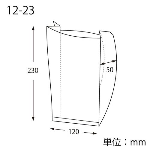 シモジマ　ＨＥＩＫＯ　食品袋　窓付ガゼットパック　１２−２３　筋入無地クラフト　＃００４１８００７０　１セット（２４００枚：１００枚×２４パック）_1