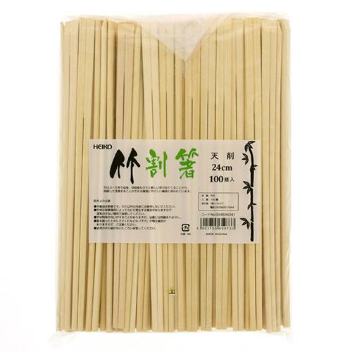 シモジマ　割箸　竹割箸　天削　２４ｃｍ　裸　＃００４６３６３４１　１セット（３０００膳：１００膳×３０パック）（お取寄せ品)_2
