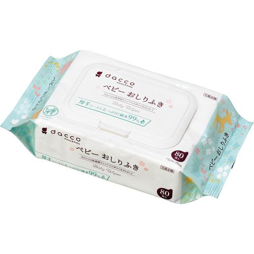 オオサキメディカル　ｄａｃｃｏ（ダッコ）　ベビーおしりふき　フタ付　１セット（１９２０枚：８０枚×２４パック）（Yahoo!・ぱーそなるたのめーる）