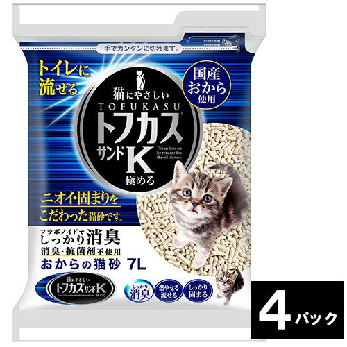 おからの猫砂　トフカスサンドＫ　７Ｌ　１セット（４パック）（お取寄せ品)（Yahoo!・ぱーそなるたのめーる）