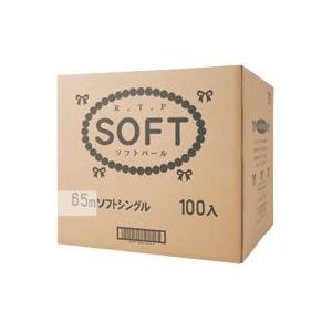 太洋紙業　トイレットペーパー　ソフトパール　シングル　芯あり　６５ｍ　１セット（３００ロール：１００ロール×３ケース）_1
