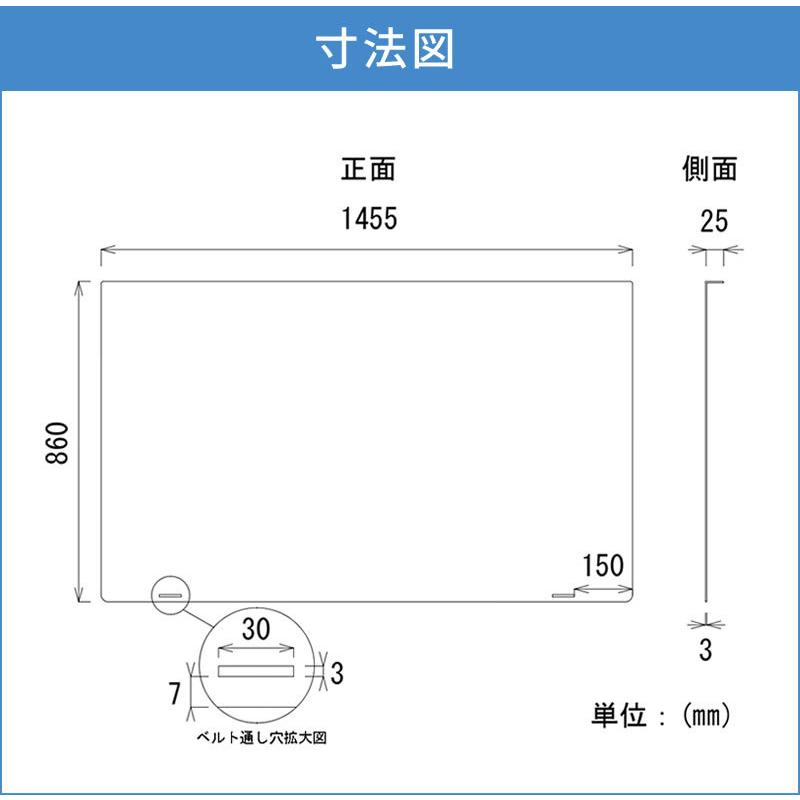 液晶テレビ保護パネル ブルーライトカット 65型 65インチ ベルト付