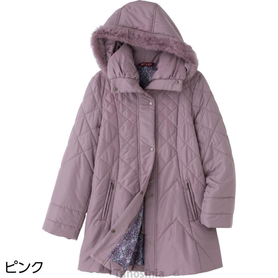 中綿衿ラビットファーコート 婦人向け コート ダウン ジャケット 女性