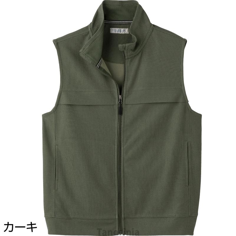 ワッフルフルジップベスト 紳士向け 男性用 メンズ 2025年新作